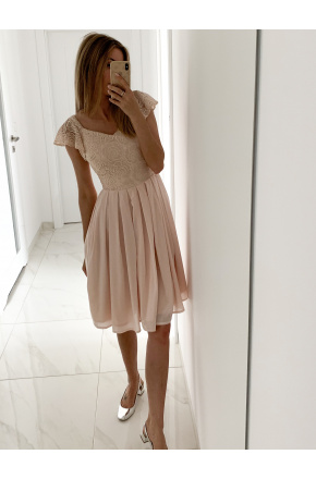 Sukienka Elegancka midi na wesele z koronką Julia KM313-4