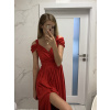 Sukienka Czerwona długa z szyfonu Emma KM315-1