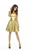 Imponująca, złota sukienka gorsetowa o długości mini. Idealna na wieczorne imprezy!